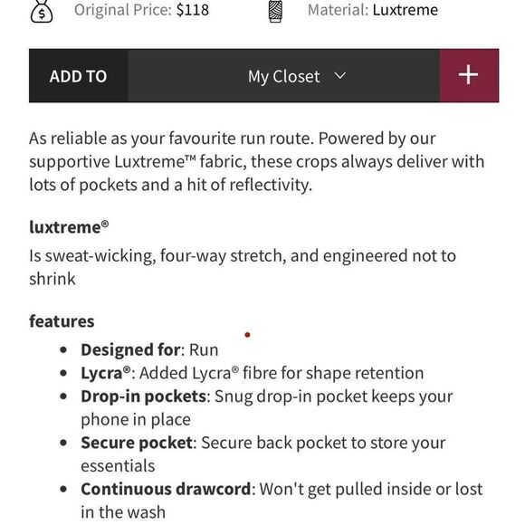 Lululemon Swift Speed High Rise Crop Vintage Plum 8 - Picture 8 of 8